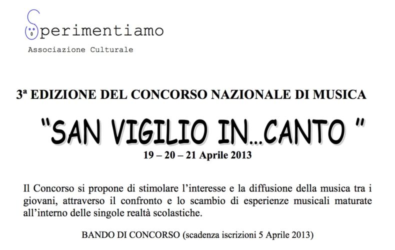 Concorso Nazionale di Musica "San Vigilio In...Canto 2013"